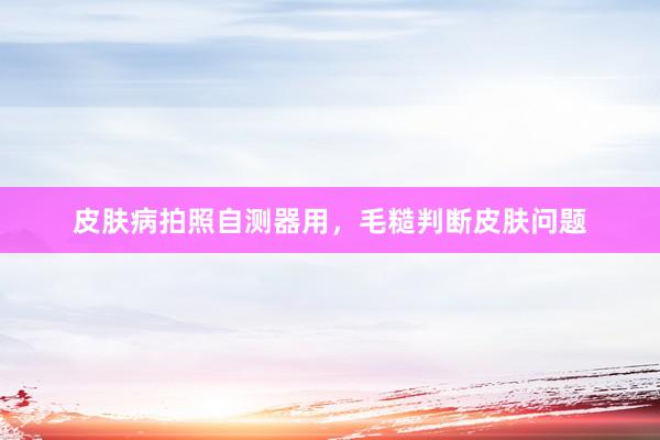 皮肤病拍照自测器用,毛糙判断皮肤问题